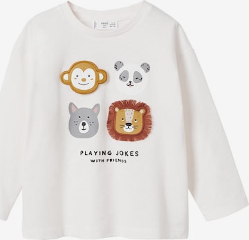 MANGO KIDS Shirt 'ANIMALS' in Weiß: front