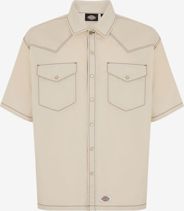 smėlio DICKIES Patogus modelis Marškiniai 'RIVER RANCH': priekis