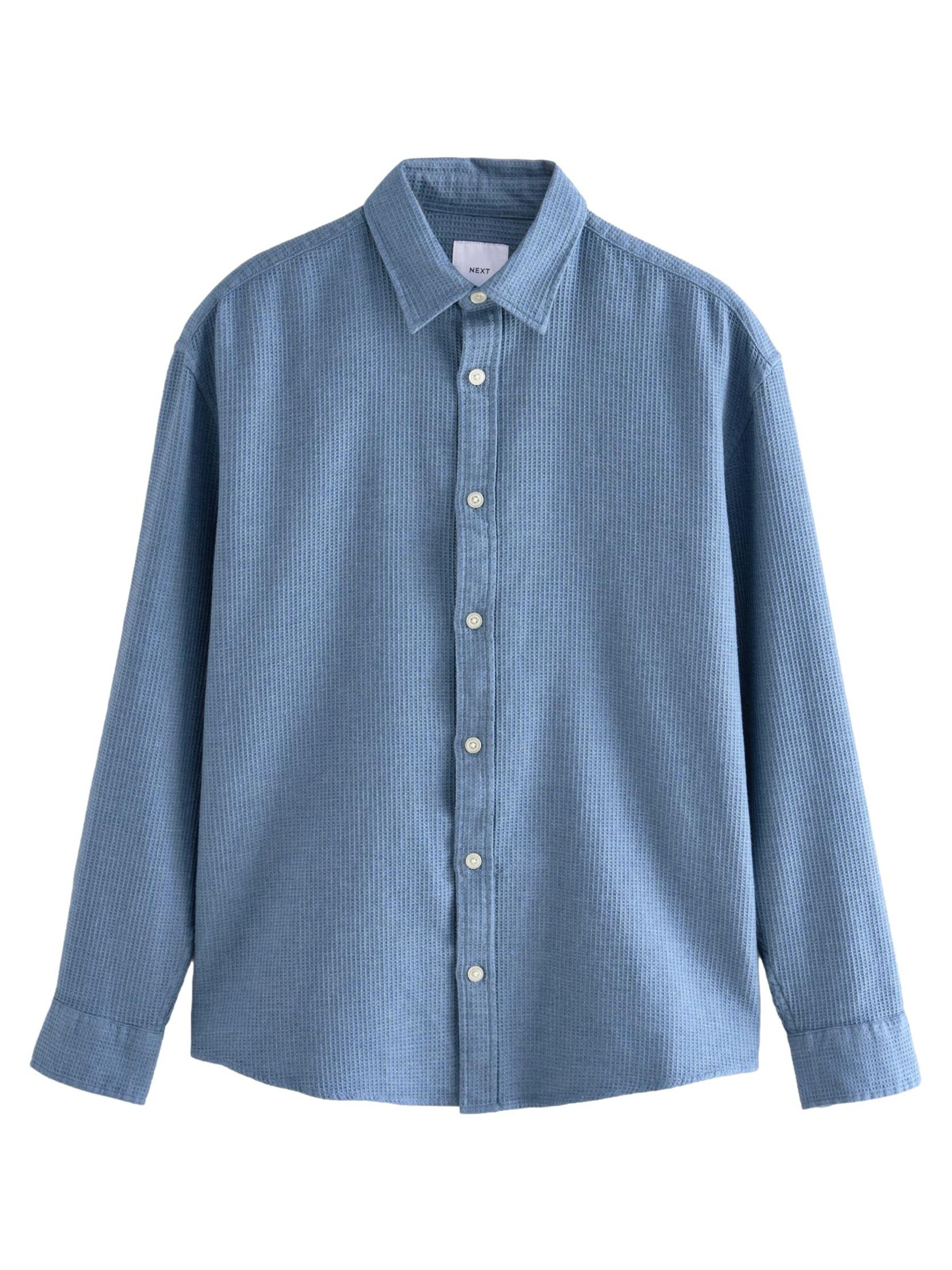 Next Regular fit Button Up Shirt in Blue: front