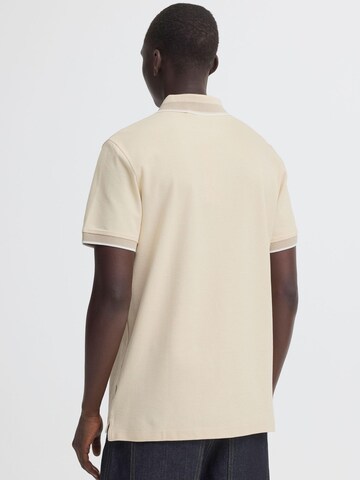 BLEND Pique Poloshirt mit Kontraststreifen in Beige