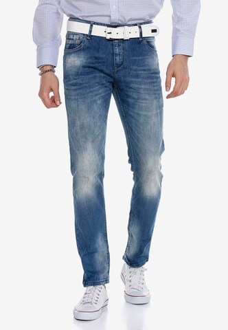 CIPO & BAXX Slimfit Jeans in Blauw: voorkant