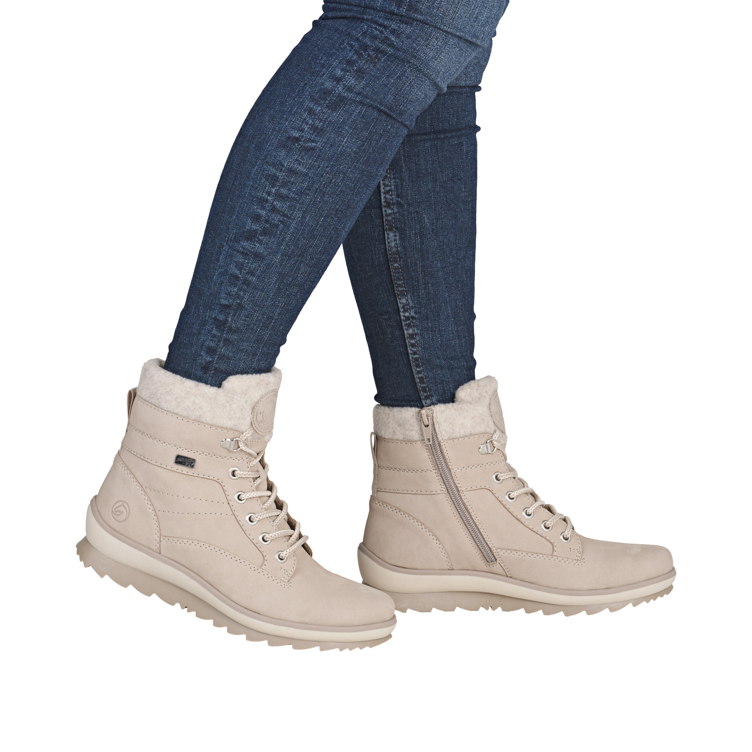 Bottes à lacets 'R8477' REMONTE en beige