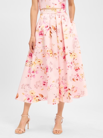 SWING A-Linien-Midirock in Pink: Vorderseite