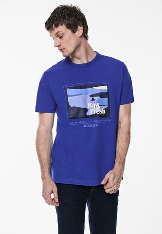 Street One MEN Shirt 'Slub' in Blue: front