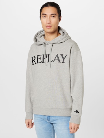 REPLAY Sweatshirt in Grijs: voorkant