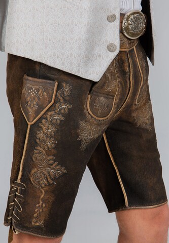 STOCKERPOINT Regular Traditional Pants 'Hirschbichl' in Brown