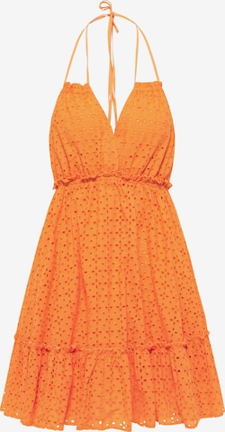 IZIA - Vestido de verano en naranja: frente