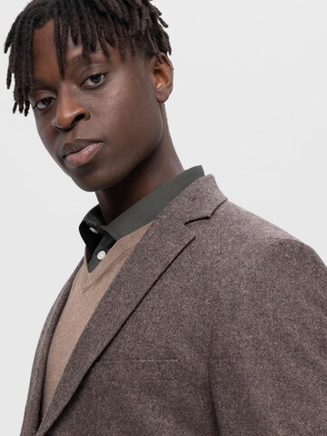 SELECTED Regular Fit Sakko 'Isac' in Braun