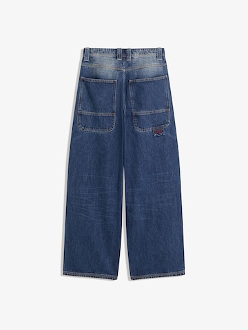 Baggy Jeans de la Bershka pe albastru