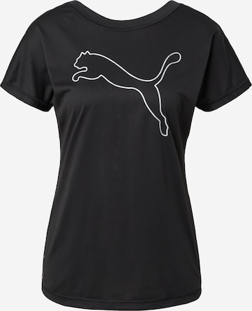 PUMA Performance Shirt 'Favourite Cat' in Black: front