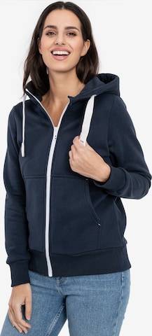 deproc Sweatvest 'FinjaCMYK II' in Blauw: voorkant