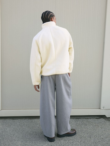 Bershka Fleece Jacket in Beige