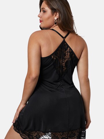 ORGANZA Lingerie Negligee 'Plus Size Negligé Set' in Black