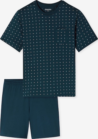 SCHIESSER Short Pajamas ' Comfort Essentials ' in Blue: front
