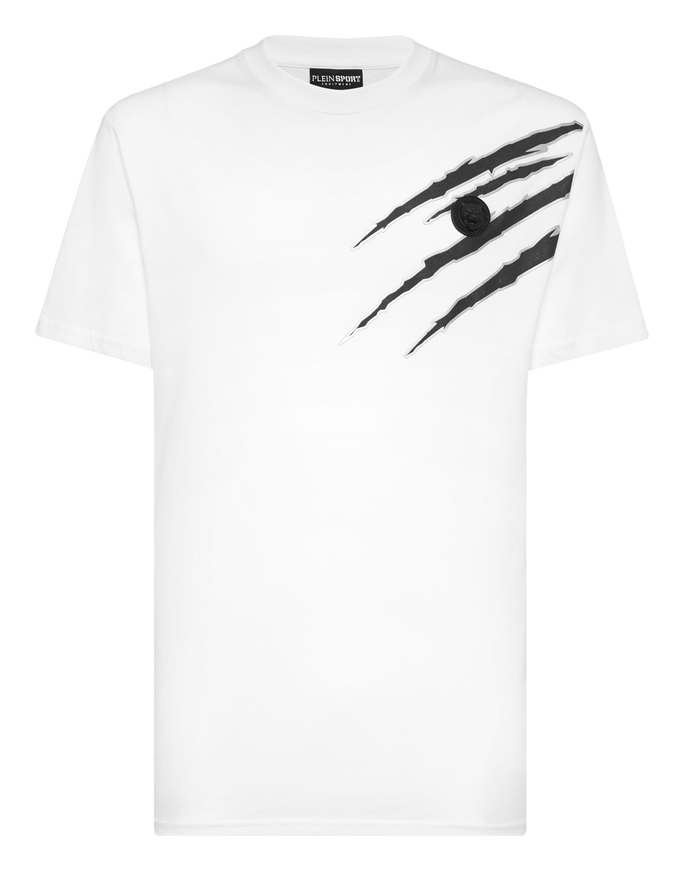 Plein Sport Shirt 'Scratch' in Wit: voorkant