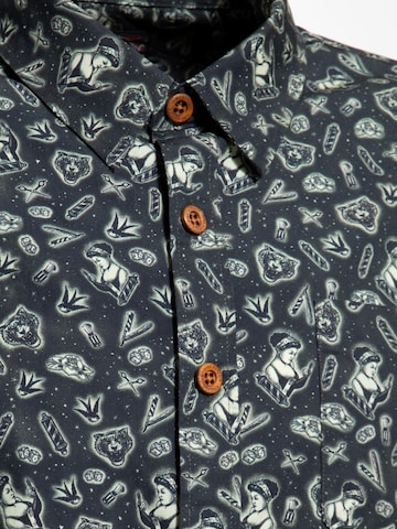 King Kerosin Regular Fit Hemd‌‌‌‌‌‌ in Schwarz