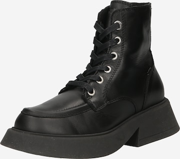 BRONX Lace-Up Ankle Boots in Black: front