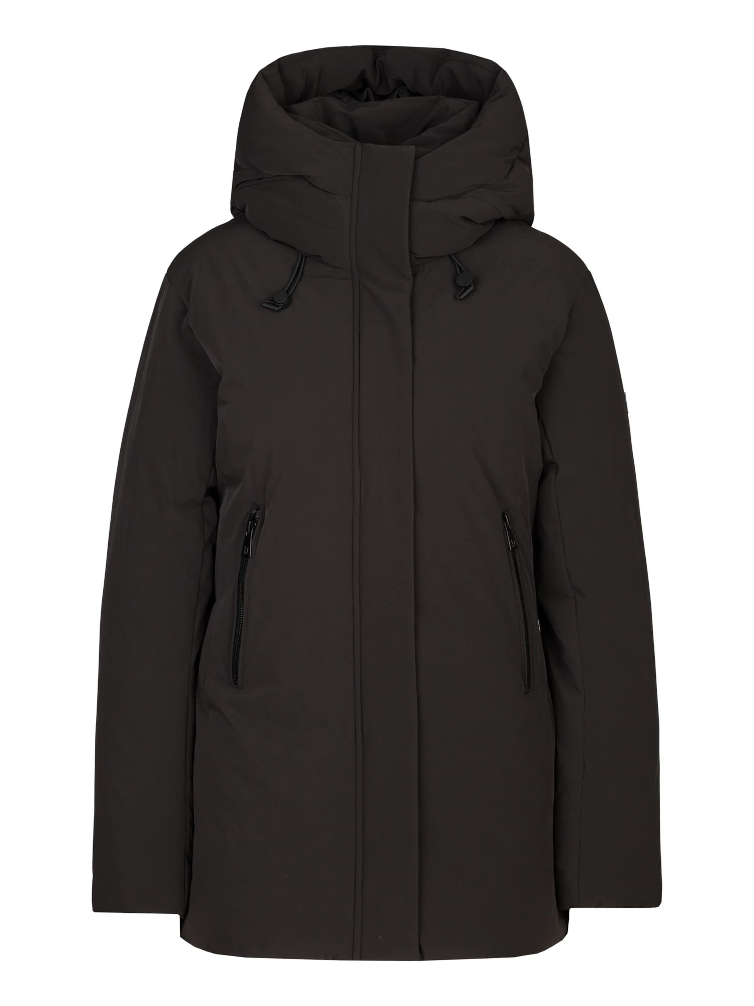 Dine'n'Dance Winterparka ' Lana ' in Zwart: voorkant