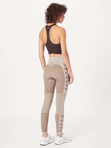 Hummel Skinny Sportovní kalhoty – béžová