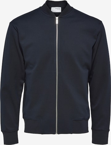 SELECTED HOMME Zip-Up Hoodie in Blue: front