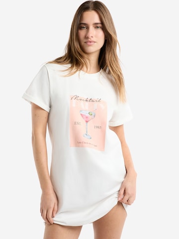 ETAM Schlafshirt 'Party' in Weiß: Vorderseite