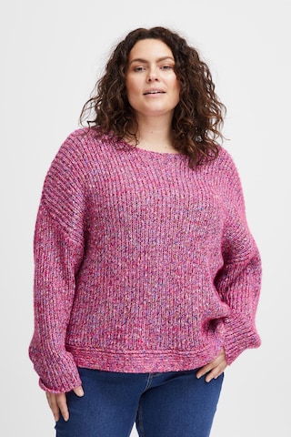 Fransa Curve Sweater 'Spotta' in Purple: front