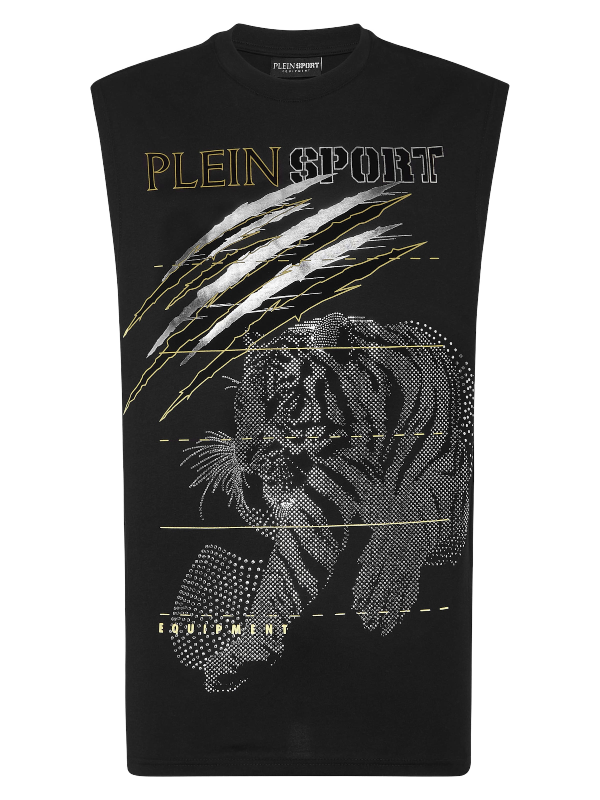 Plein Sport - Camiseta 'Tiger' en negro: frente
