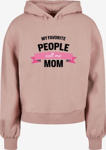 Felpa 'Mothers Day - My Favorite People Call Me Mom' di Merchcode in rosa: frontale