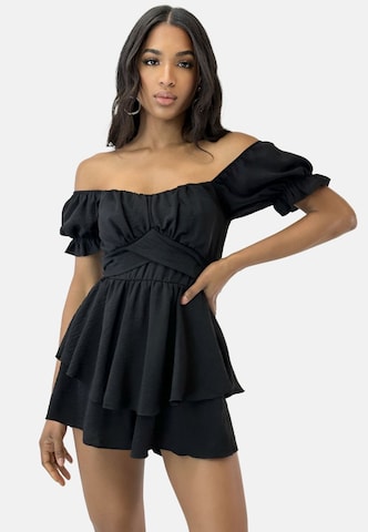 Elara Jumpsuit in Schwarz: Vorderseite