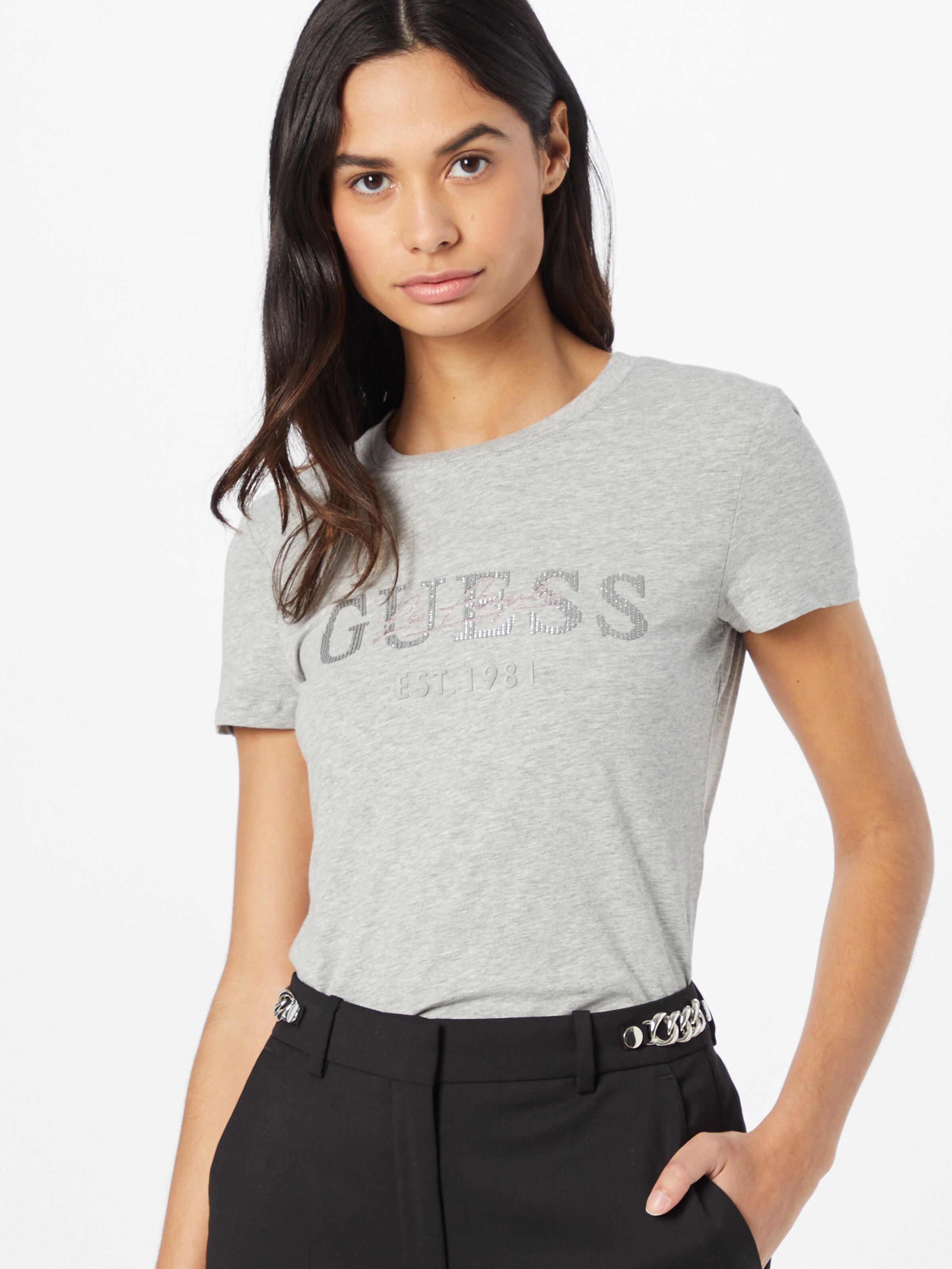 Frauen Shirts & Tops GUESS T-Shirt in Grau - BR32341 Frauen Shirts & Tops GUESS T-Shirt in Grau - BR32341