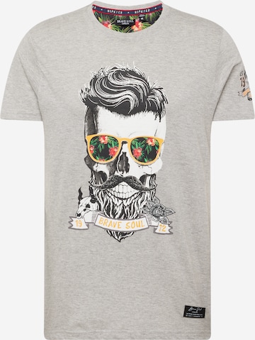 BRAVE SOUL T-Shirt '149MERID' in Grau: predná strana