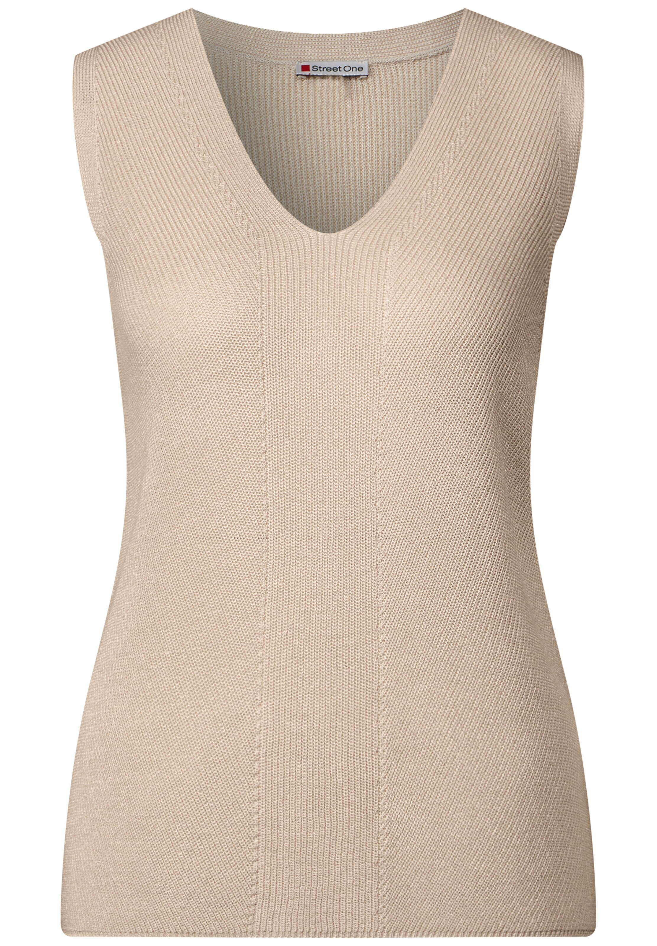 STREET ONE Knitted Top in Beige: front