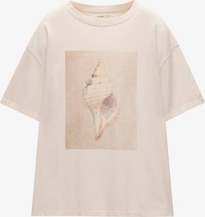 Pull&Bear T-Shirt in beige / dunkelbeige, Produktansicht