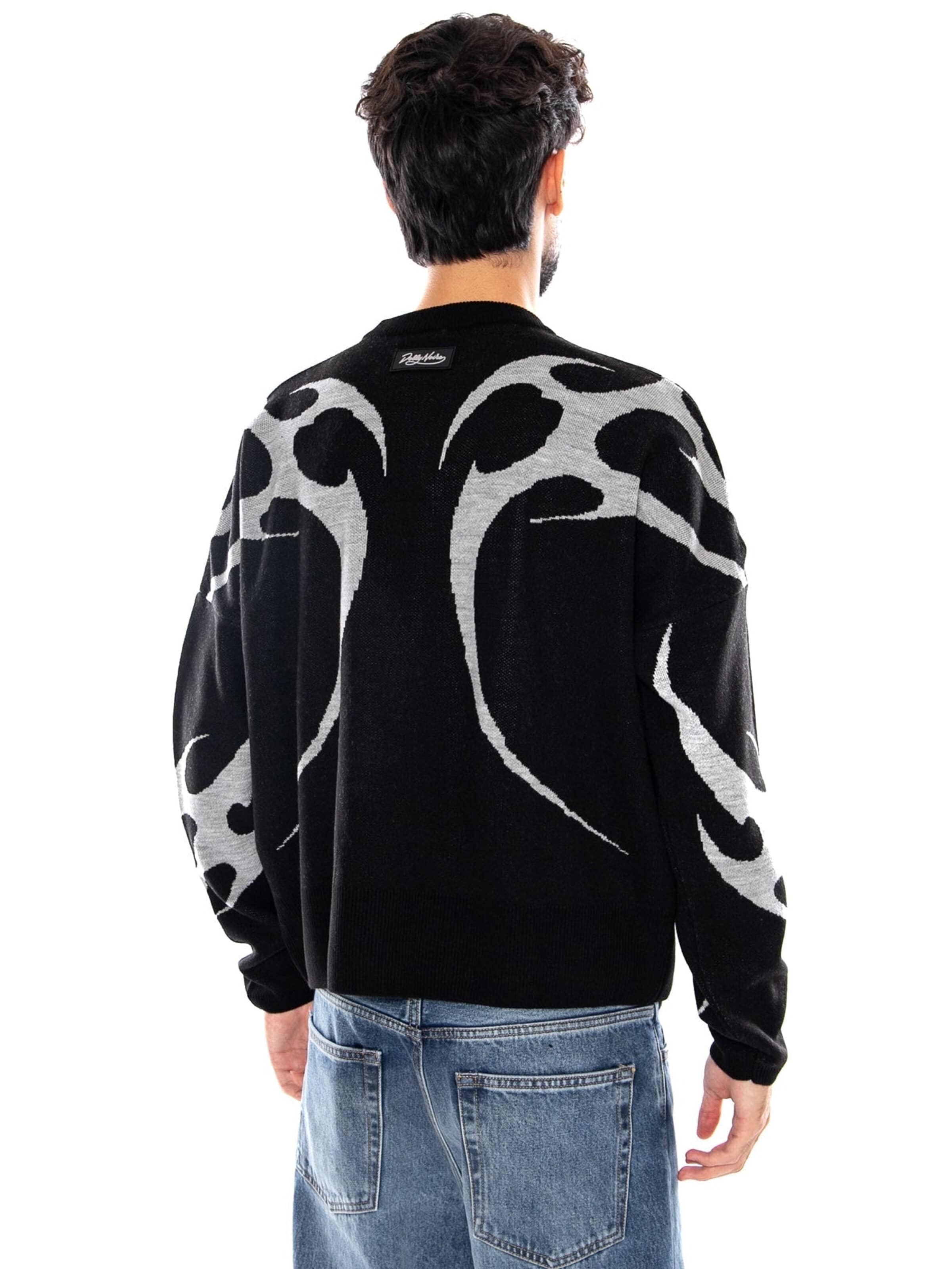 Felpa 'SPIKES BOXY SWEATER BLACK' di DOLLY NOIRE in nero