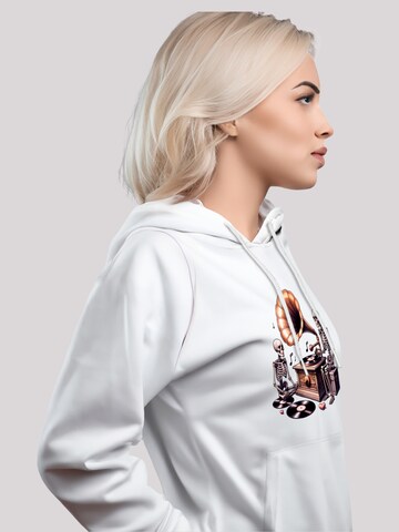 Sweat-shirt 'Gothic Skeleton Vintage Vinyl Plattenspieler' F4NT4STIC en blanc