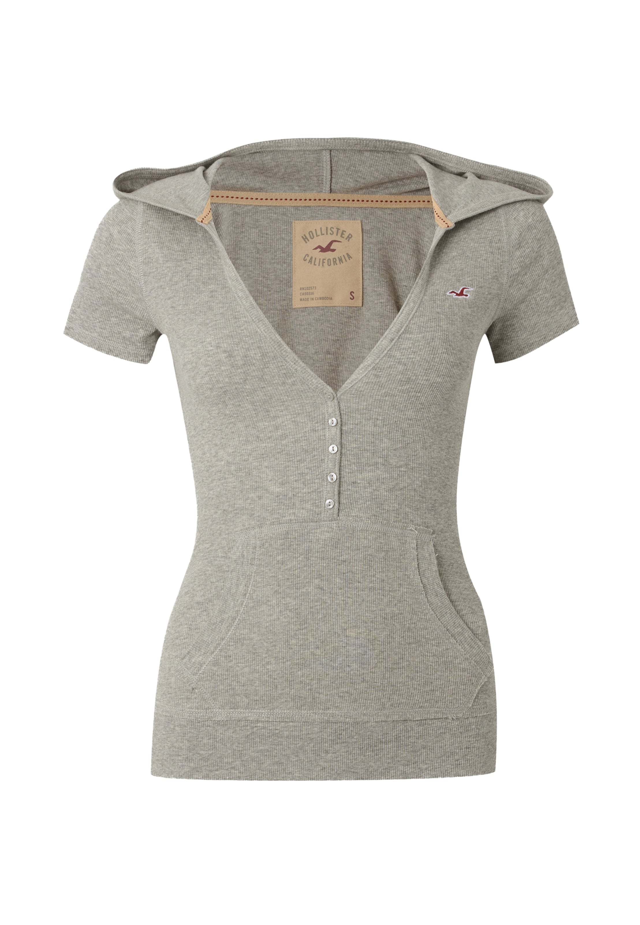 HOLLISTER Футболка в Серый: спереди