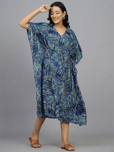 PfauGermany Summer Dress 'KAFTAN Free Size Brustumfang – 170 cm . Länge 130 cm' in mottled blue, Item view