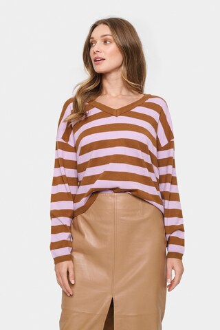 SAINT TROPEZ Pullover 'Fikam' in Braun: Vorderseite