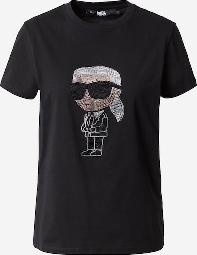 Marškinėliai 'Ikonik' iš Karl Lagerfeld, spalva – juoda / sidabrinė / skaidri spalva, Prekių apžvalga