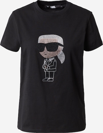 T-shirt 'Ikonik' Karl Lagerfeld en noir : devant