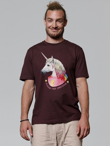 T-Shirt ' Flash, the unicorn ' Watapparel en rouge : devant