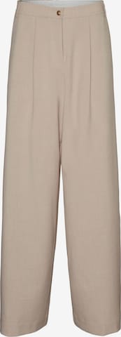 VERO MODA Pleat-Front Pants 'MATHILDE' in Brown: front