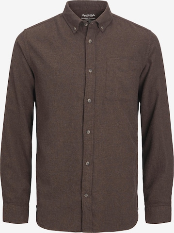 Chemise 'JJEClassic' JACK & JONES en marron : devant