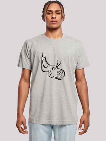 T-Shirt 'Dinosaurier Sinoceratops Skull' F4NT4STIC en gris : devant