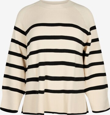 Zizzi Pullover 'Mzoe' i beige: forside