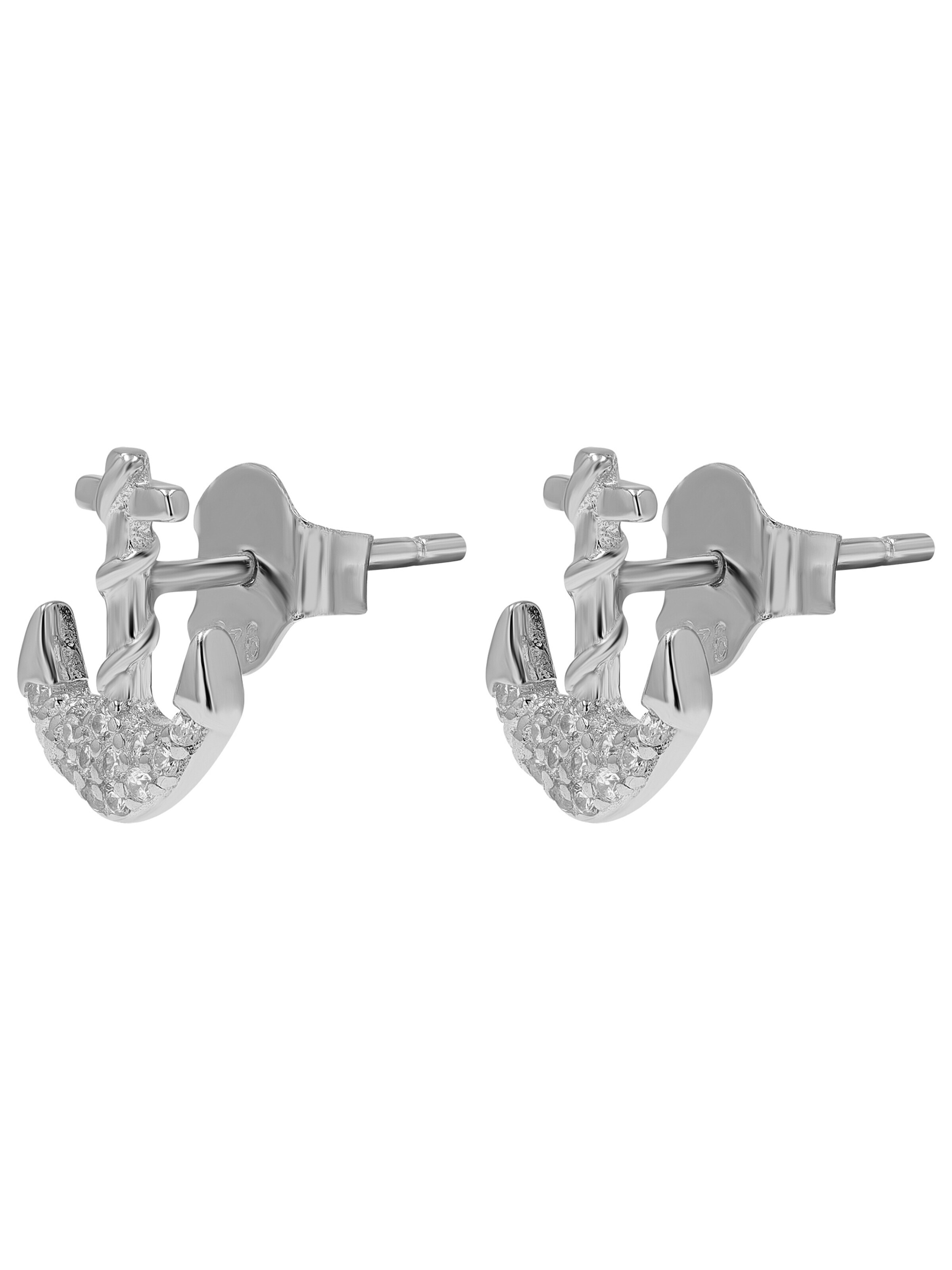 Akzent Earrings '"Anke" aus 925 Sterlingsilber, rhodiniert, langlebig' in Silver