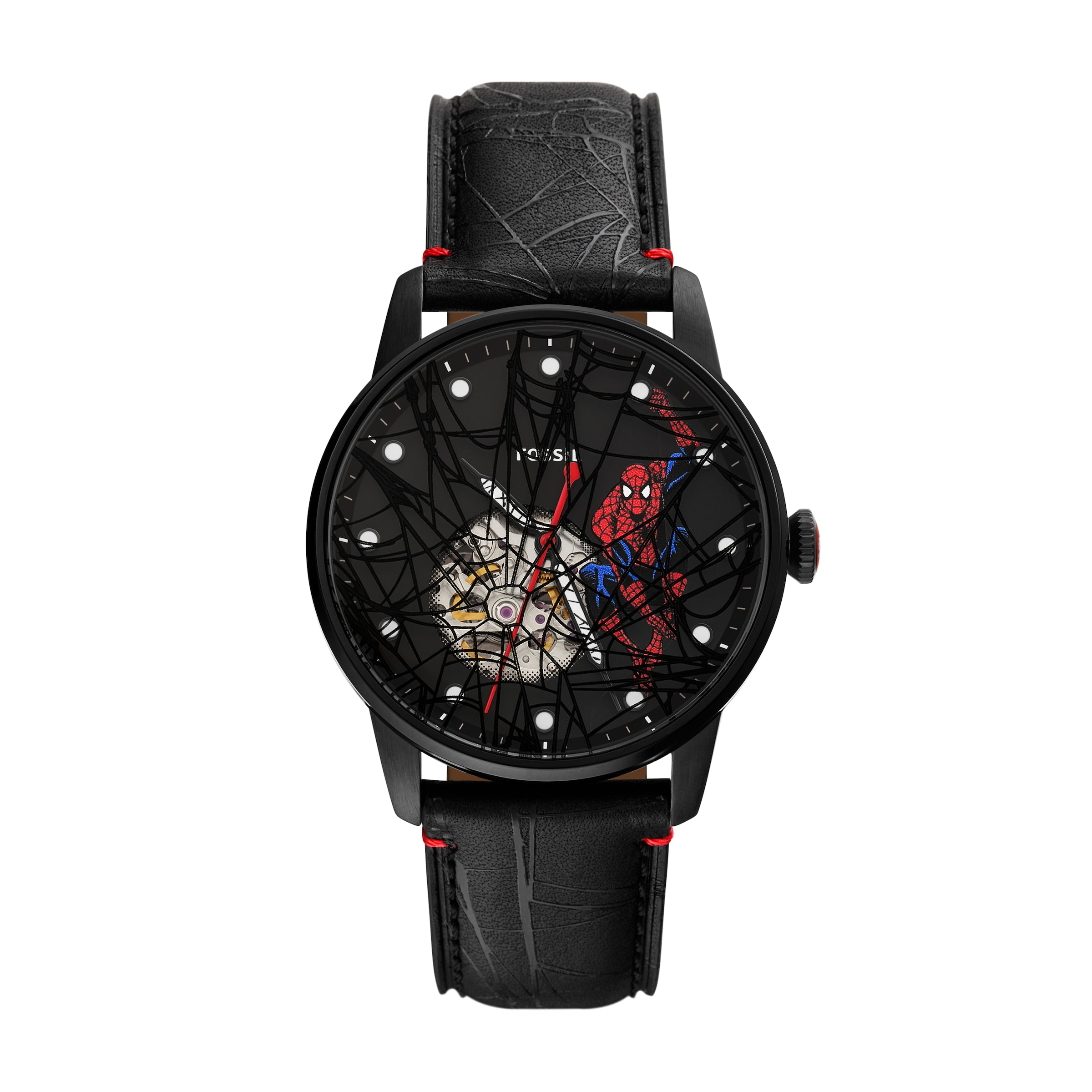FOSSIL Analoginen kello 'SPIDER-MAN' värissä musta: etupuoli