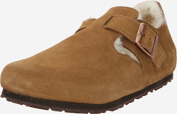 BIRKENSTOCK Mocassins 'London' in Bruin: voorkant