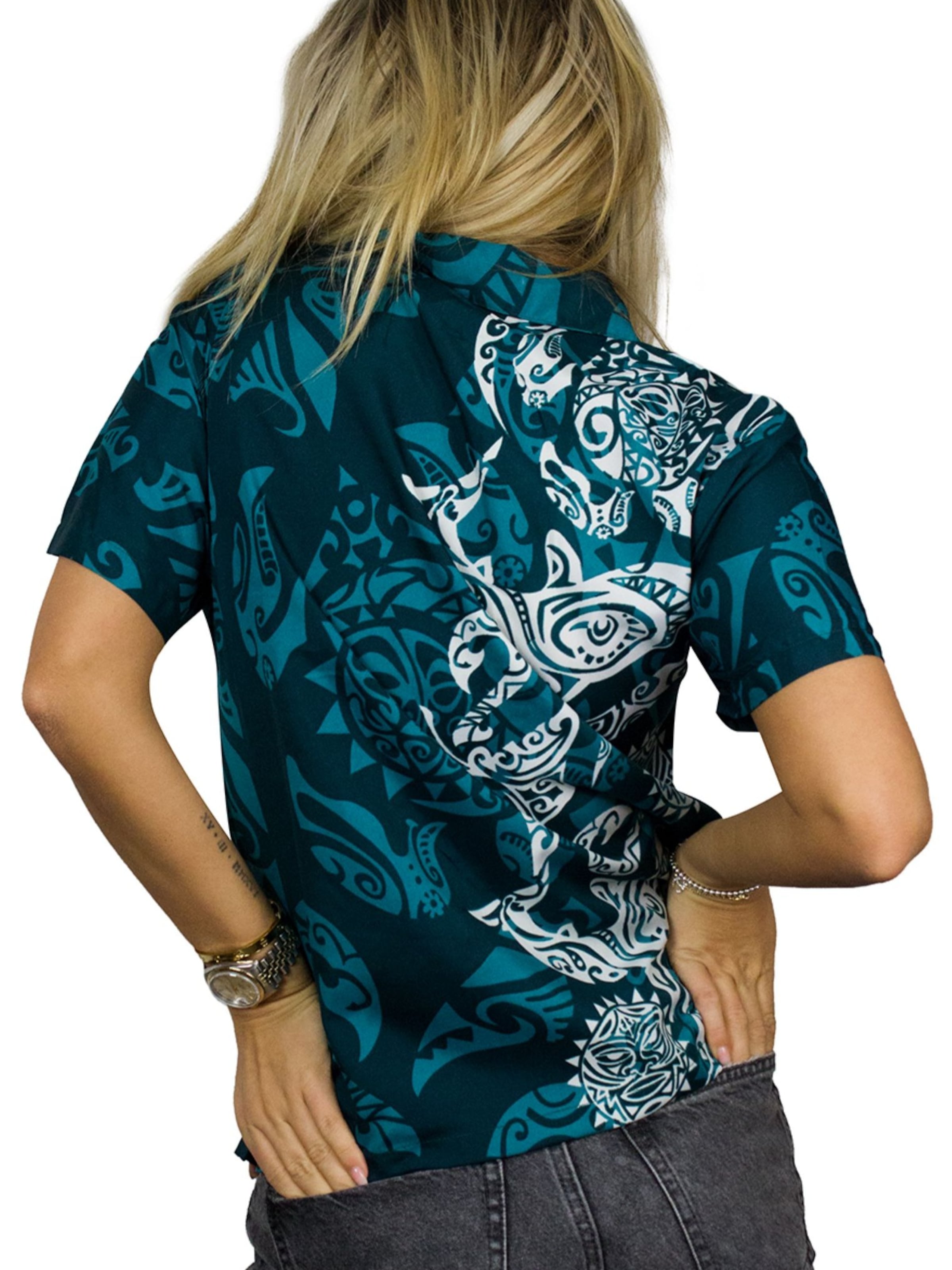 King Kameha Bluse 'Maori Wedding'‌‌‌‌‌‌‌‌ in Grün