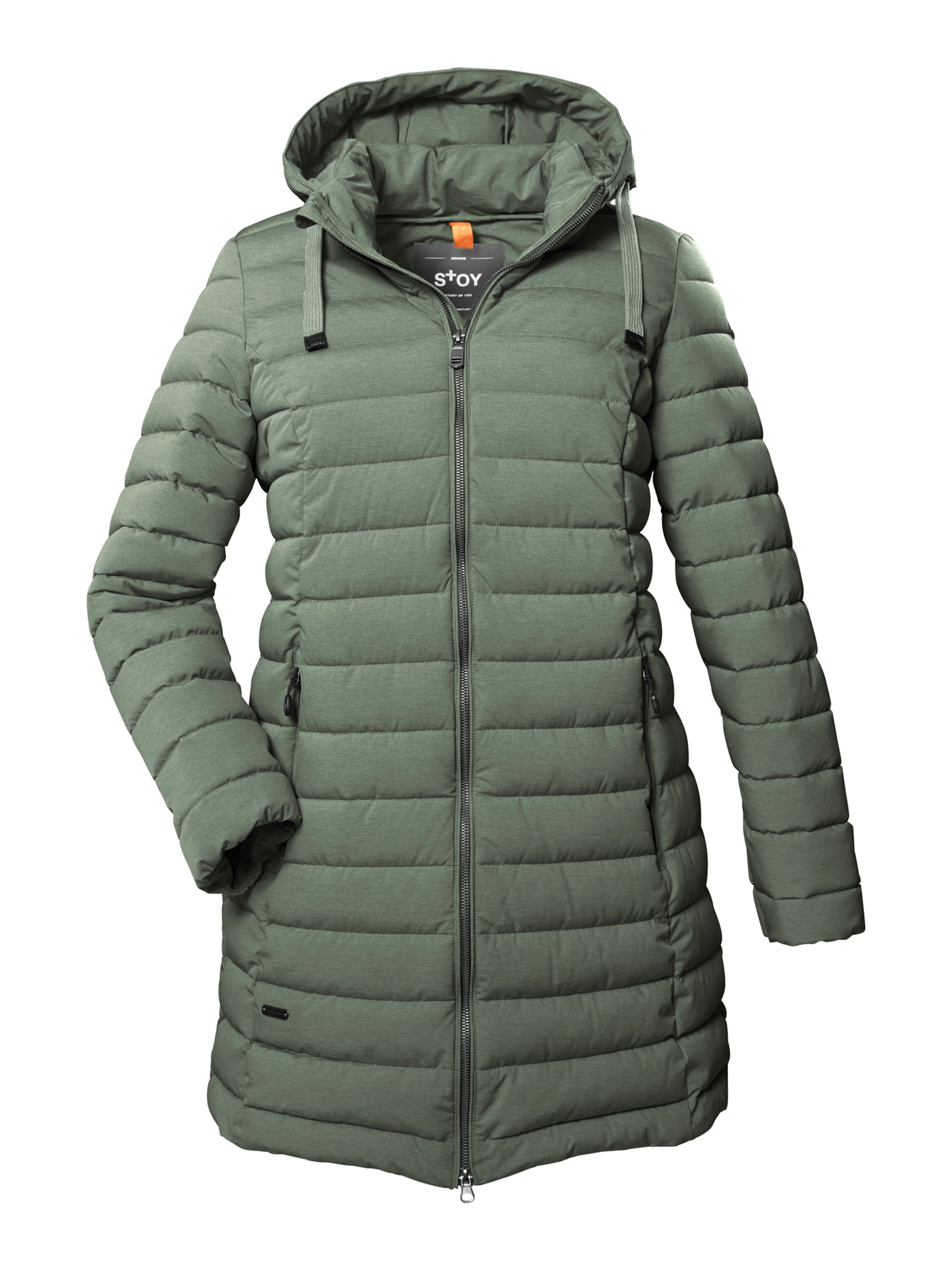 STOY Демисезонное пальто в Зеленый: спереди